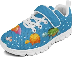 Forchrinse Neon Octopus Tennis Shoes Girls Boys Kids Sneakers Fashion Running Shoes for Toddler Lightweight Breathable School Sport Athletic Sneakers