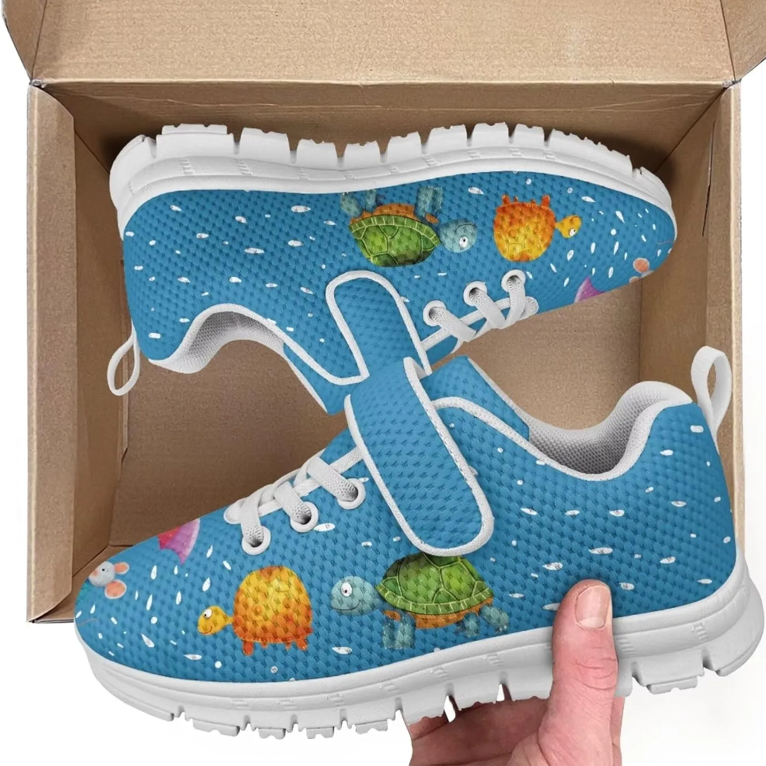Forchrinse Neon Octopus Tennis Shoes Girls Boys Kids Sneakers Fashion Running Shoes for Toddler Lightweight Breathable School Sport Athletic Sneakers