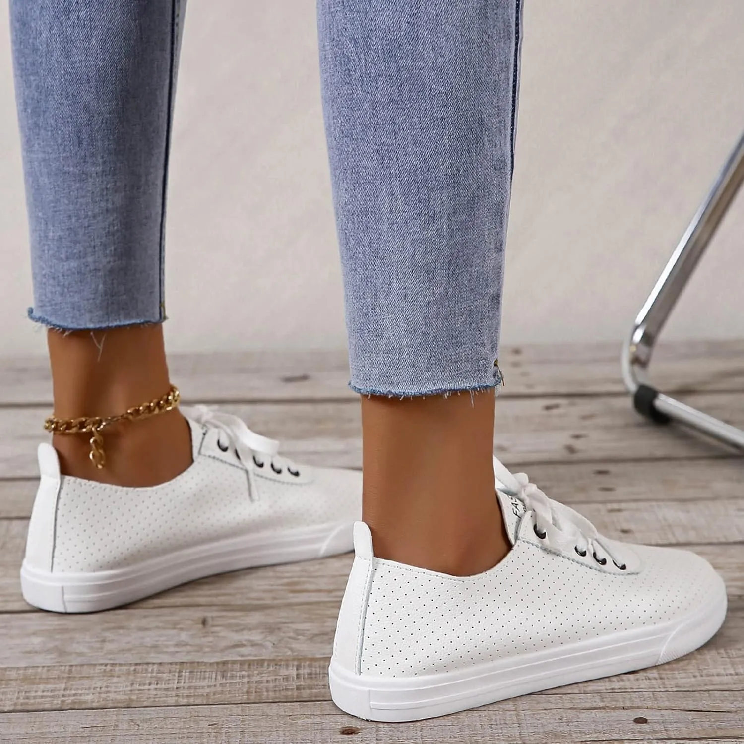 Girls Ballerina Walking Flat Shoes Women Casual Shoes Fashion Simple Solid Color White Lace Up Flat Comfortable Non Slip Shoes Espadrilles Workout Gym Outdoor Shoes
