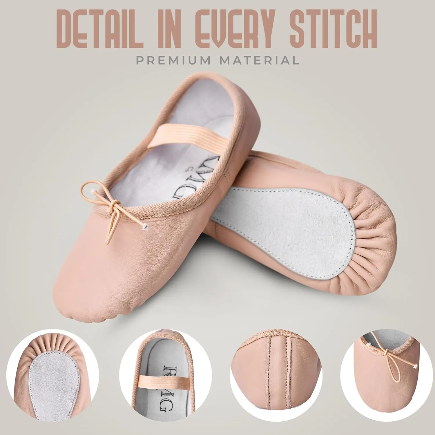 Girls Ballet Shoes Boys Toddler Soft Leather Dance Slippers for Toddler/Little Kid/Big Kid Unisex