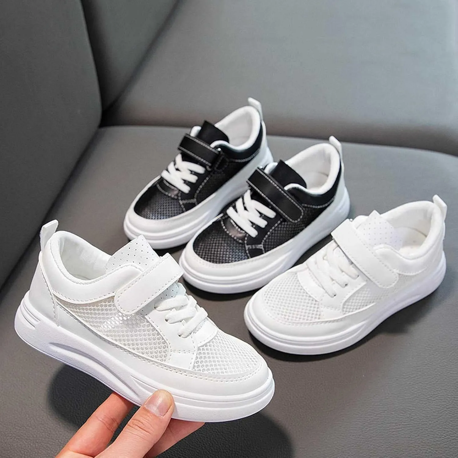 Girls Boys Mesh Breathable Non Slip Tennis Shoes Casual Running Sports Walking Athletic Shoes Comfort Kids Shoes Size 4