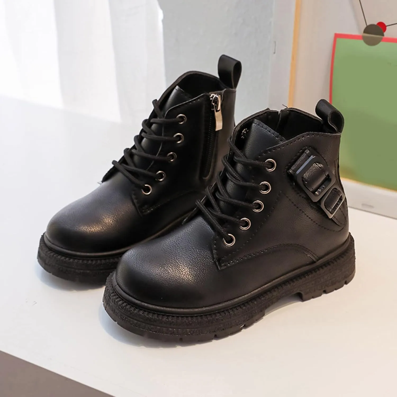 Girls Heeled Shoes Fashion Autumn And Winter Girls Boots Thick Bottom Flat Bottom Round Toe Non Slip Baby Boot