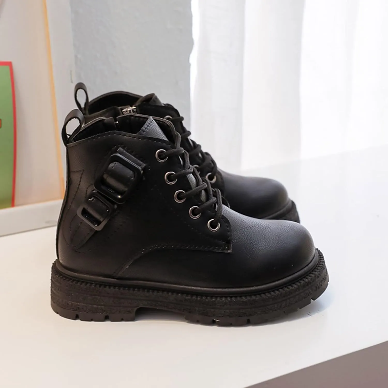 Girls Heeled Shoes Fashion Autumn And Winter Girls Boots Thick Bottom Flat Bottom Round Toe Non Slip Baby Boot
