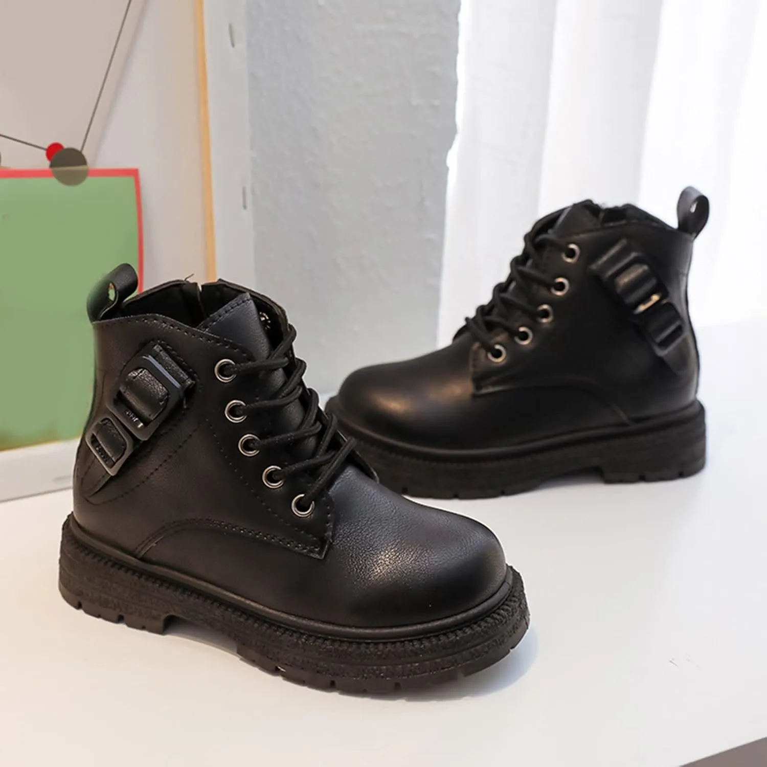 Girls Heeled Shoes Fashion Autumn And Winter Girls Boots Thick Bottom Flat Bottom Round Toe Non Slip Baby Boot