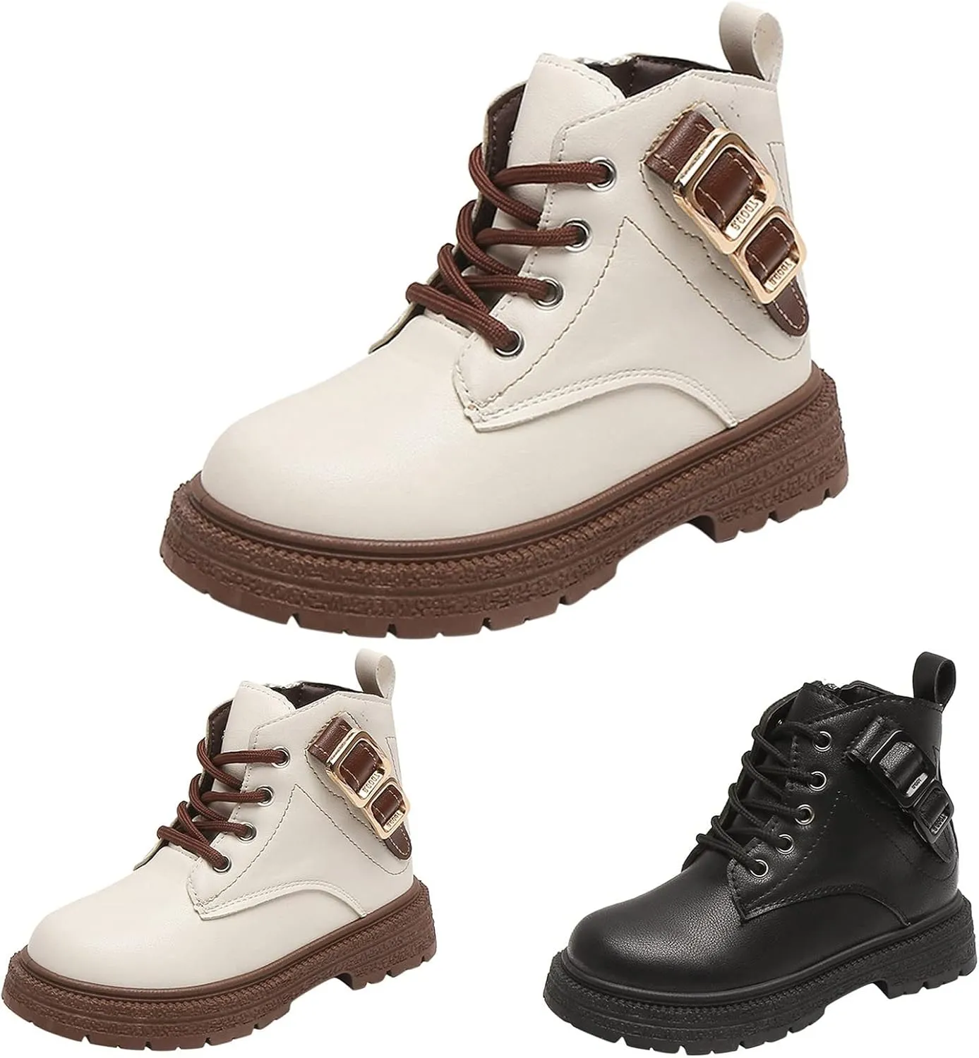 Girls Heeled Shoes Fashion Autumn And Winter Girls Boots Thick Bottom Flat Bottom Round Toe Non Slip Baby Boot