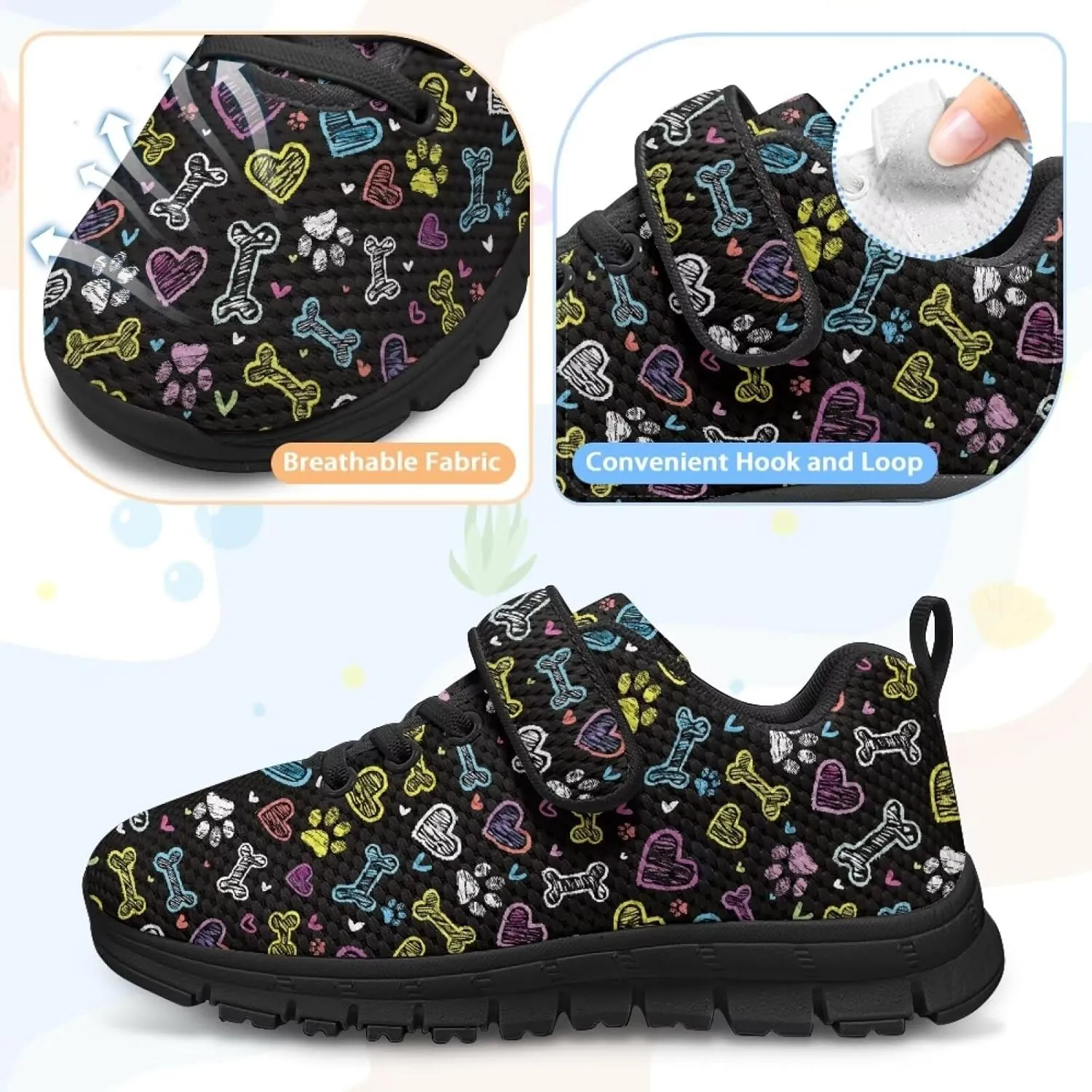 Girls' Running Shoes Mesh Breathable Tennis Shoes for School Cute Kids