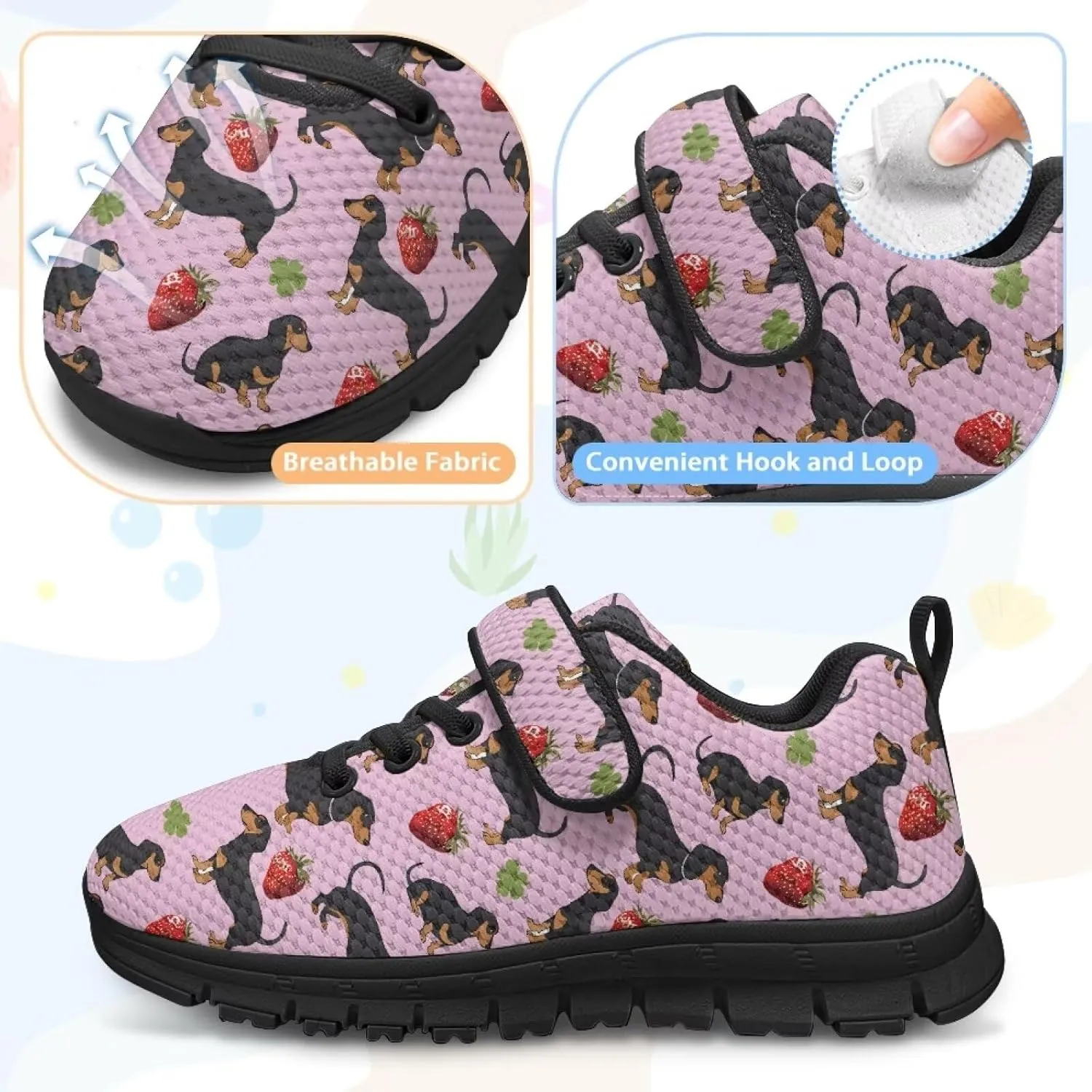 Girls' Running Shoes Mesh Breathable Tennis Shoes for School Cute Kids