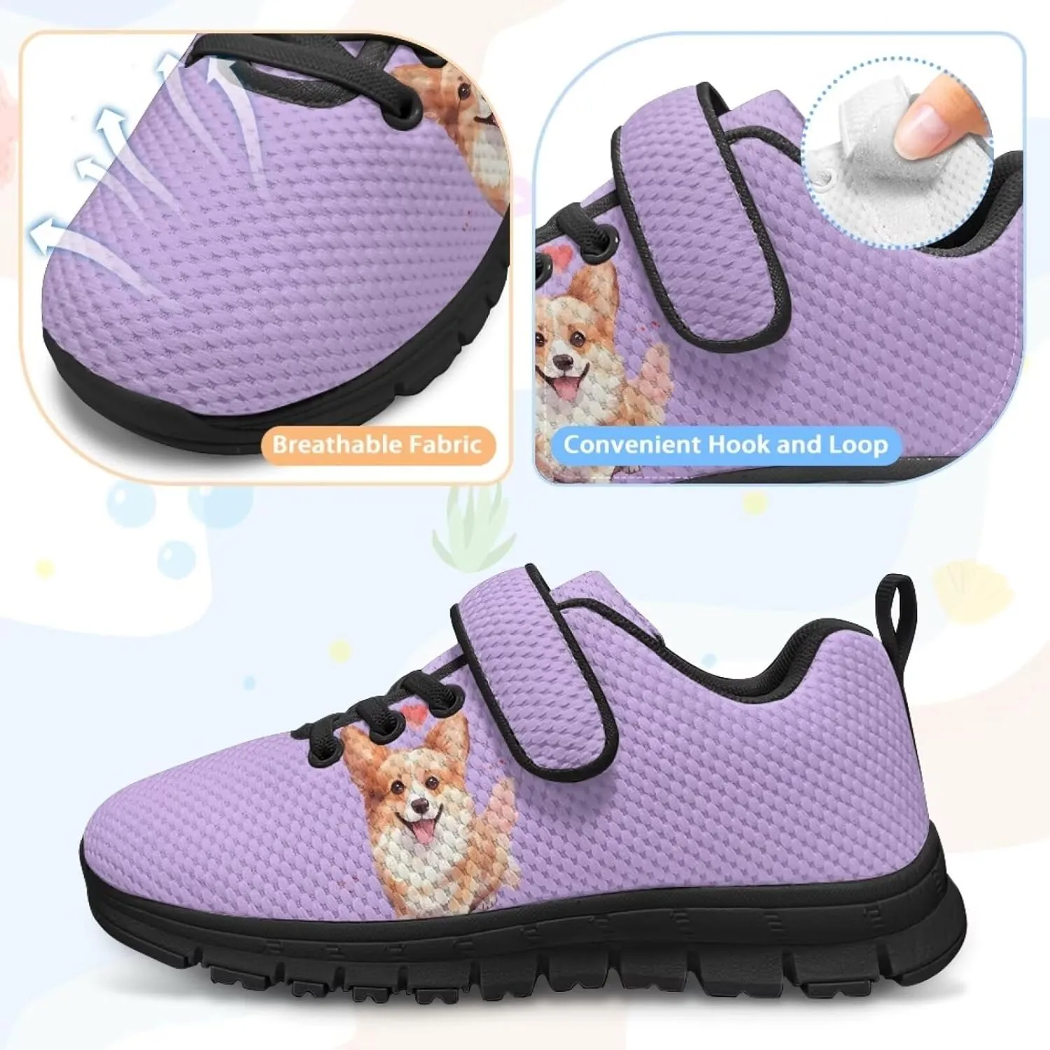 Girls Sneakers Animal Print Non Slip Athletic Shoes Breathable Lightweight Walking Running Shoes for School