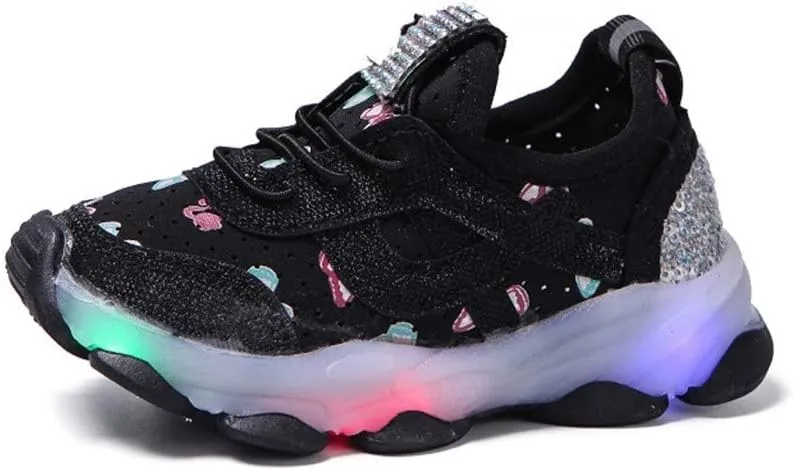 Girls Trainers, Children Kid Baby Girls Butterfly Crystal Led Luminous Sport Run Sneakers Shoes