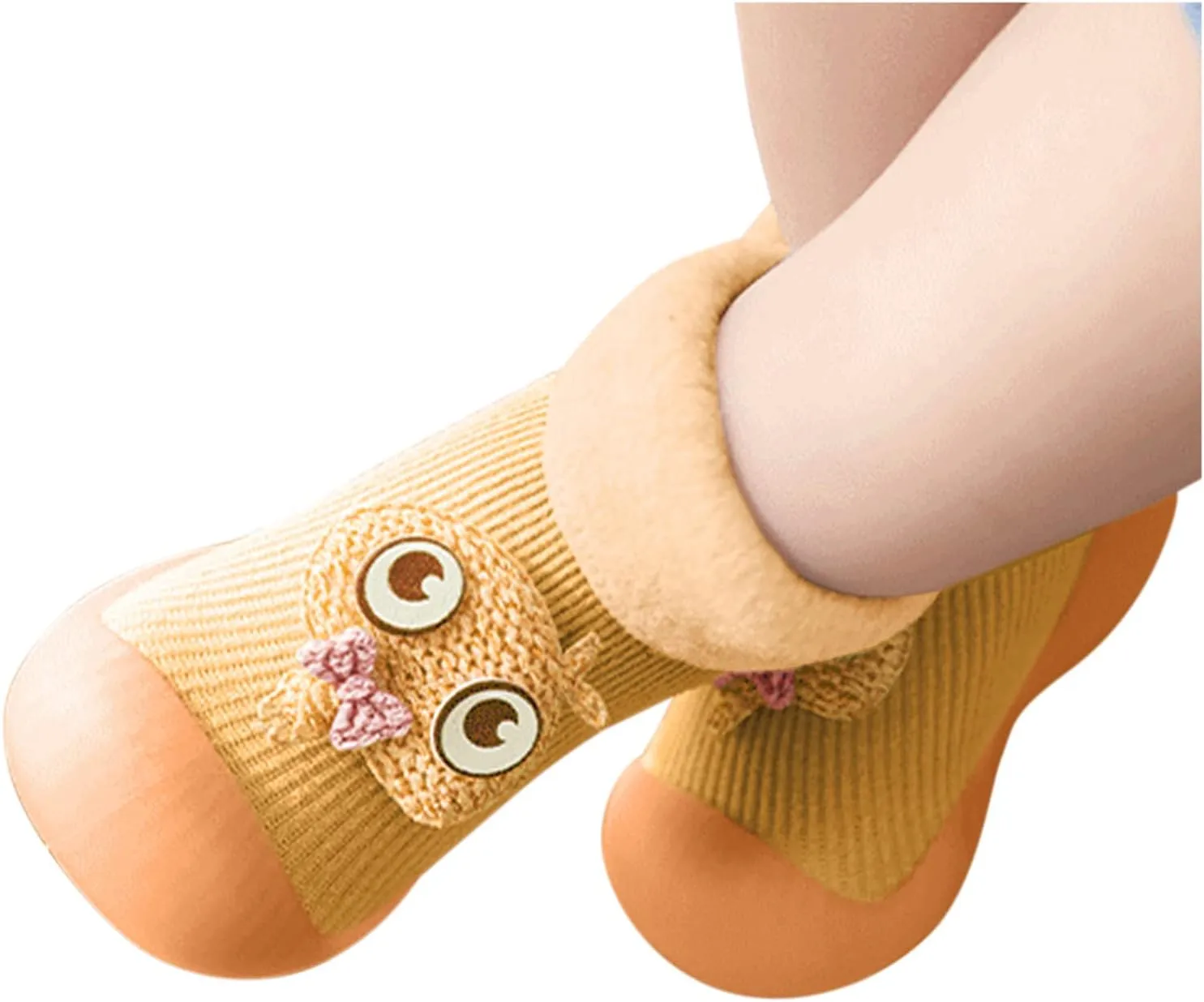 Girls Water Shoes, Kids Toddler Baby Boys Girls Solid Warm Knit Soft Sole Rubber Shoes Socks Slipper Stocking