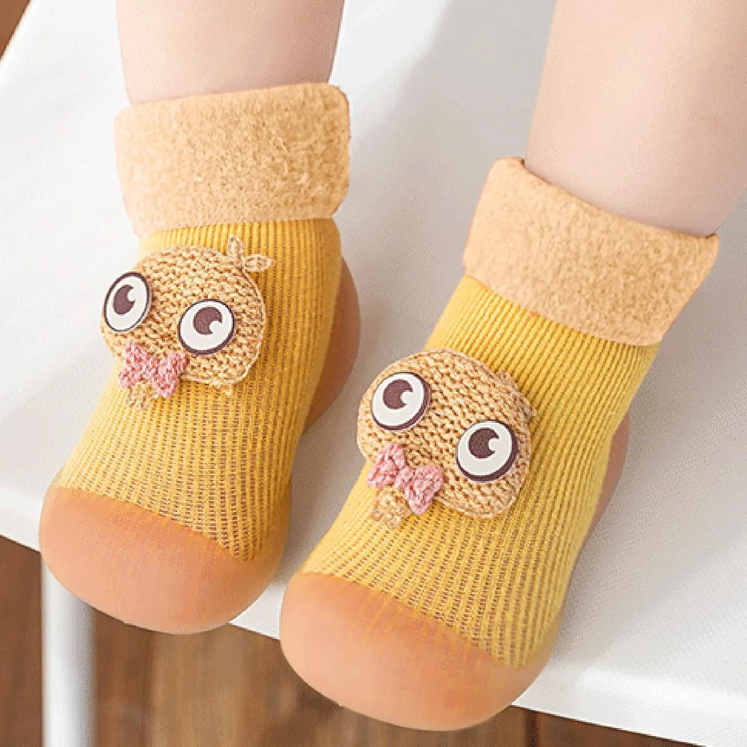 Girls Water Shoes, Kids Toddler Baby Boys Girls Solid Warm Knit Soft Sole Rubber Shoes Socks Slipper Stocking