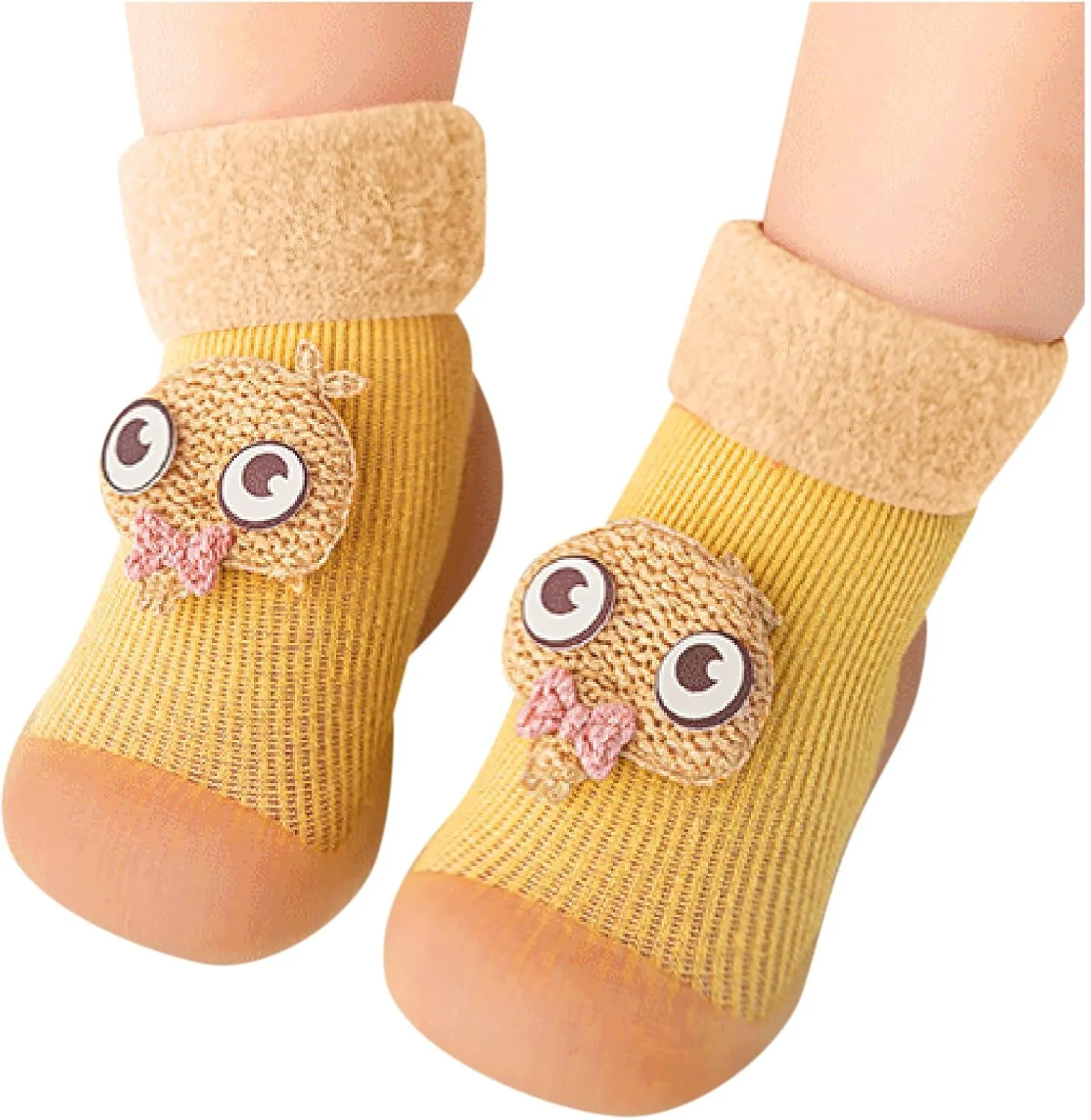 Girls Water Shoes, Kids Toddler Baby Boys Girls Solid Warm Knit Soft Sole Rubber Shoes Socks Slipper Stocking