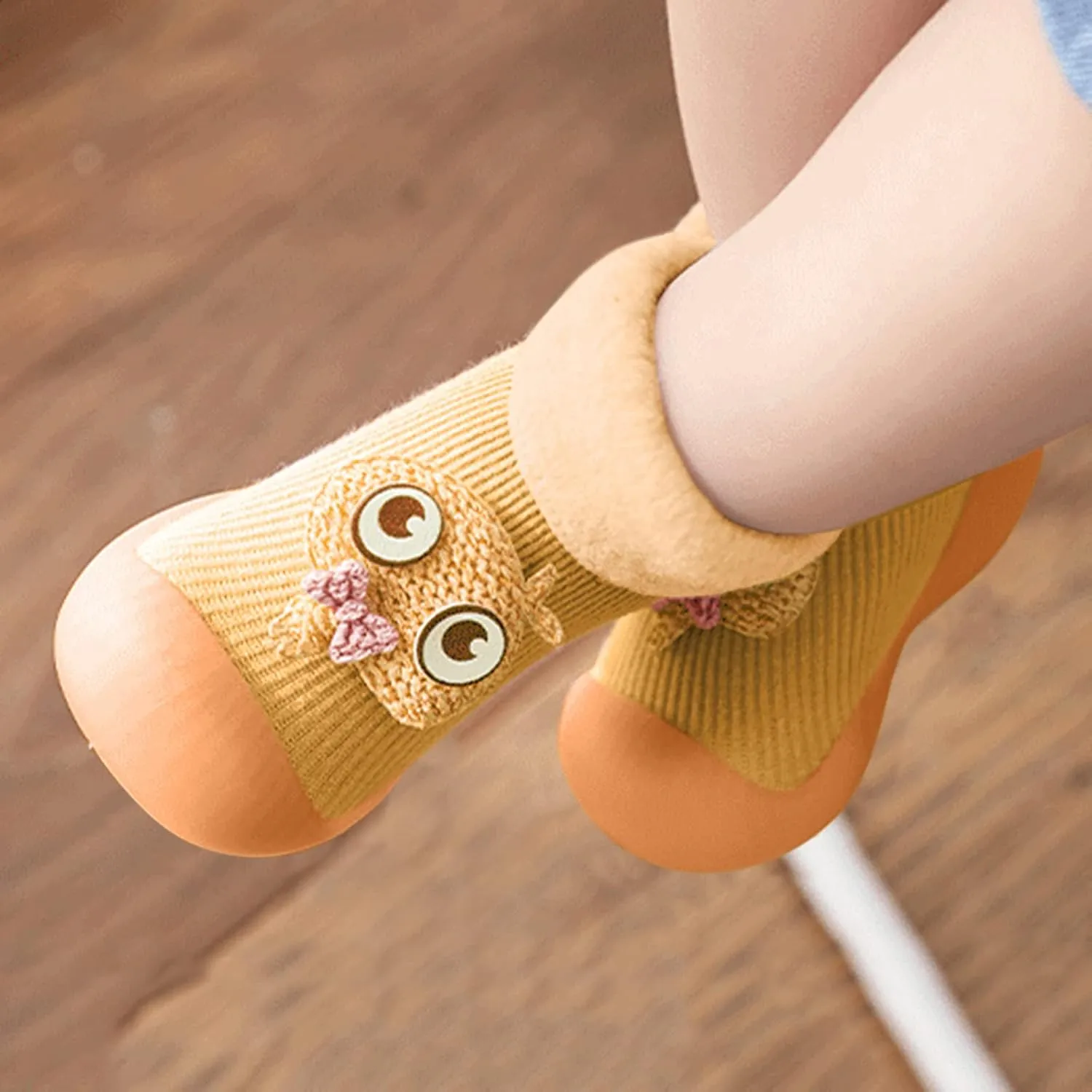 Girls Water Shoes, Kids Toddler Baby Boys Girls Solid Warm Knit Soft Sole Rubber Shoes Socks Slipper Stocking