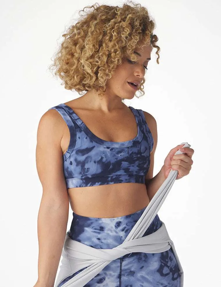Glyder Women's Ease Cropped Sports Bra Tank Top  - Nautical Wash Blue