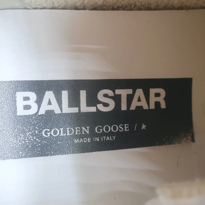 Golden Goose Ball Star Glitter Star Sneakers White & Green Leather Size 38