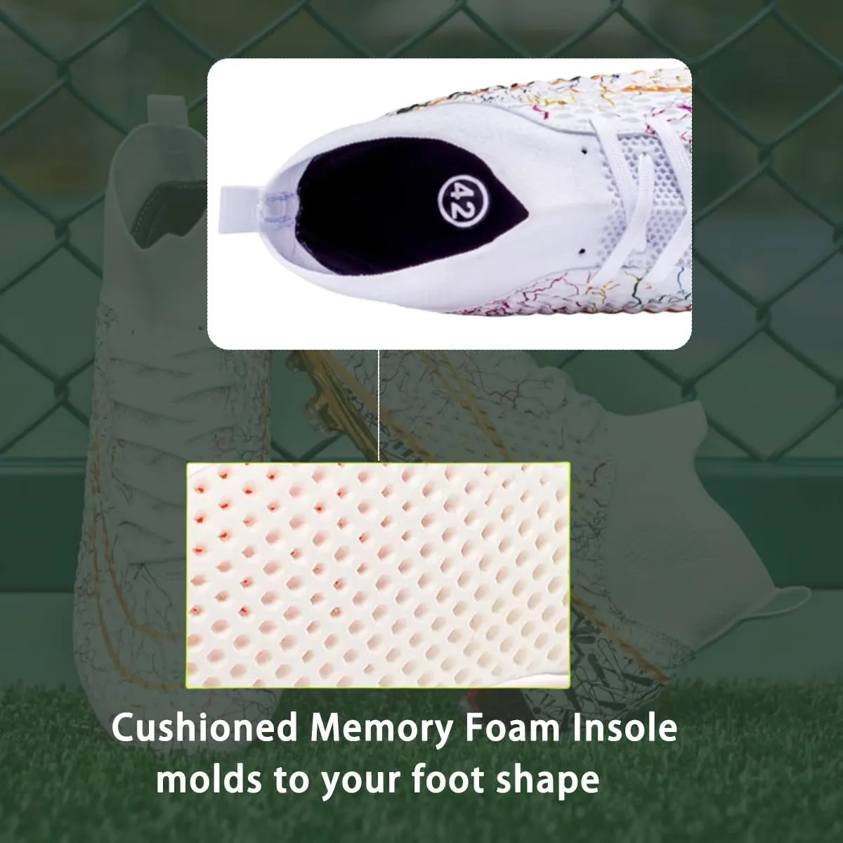 HESBITEUL Soccer Cleats for Mens Womens Youth FG Football Boots Outdoor Breathable Training Sneaker Shoes
