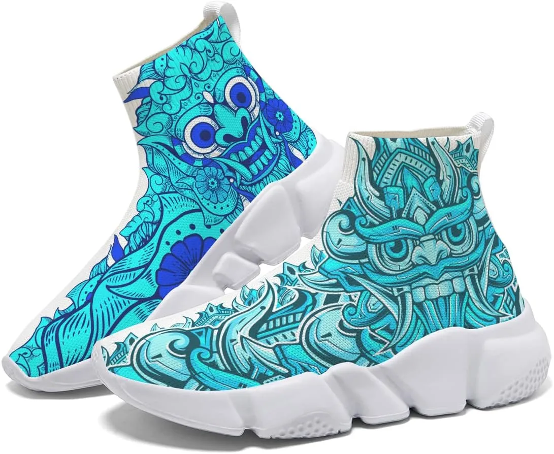 Hetios Women's Graffiti Sneakers - Walking Running Shoes Mesh Workout Casual Lightweight Breathable