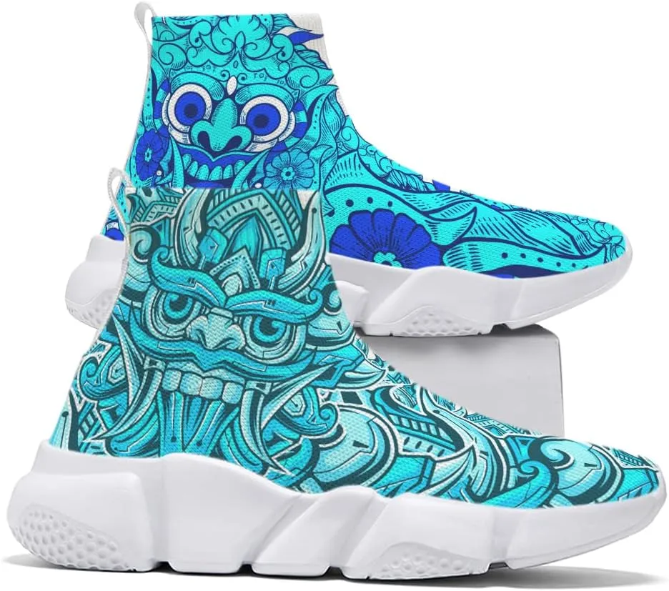 Hetios Women's Graffiti Sneakers - Walking Running Shoes Mesh Workout Casual Lightweight Breathable