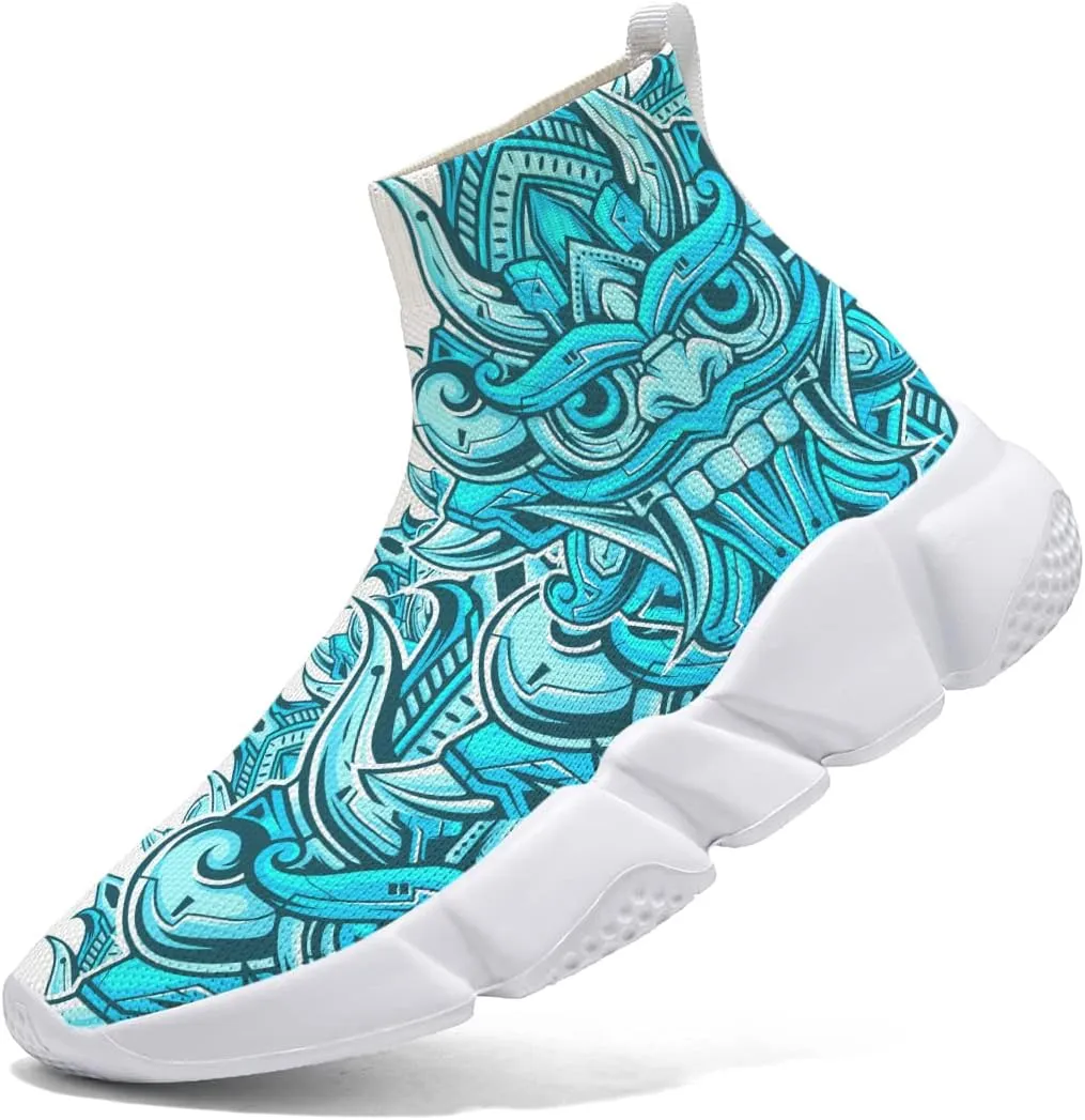 Hetios Women's Graffiti Sneakers - Walking Running Shoes Mesh Workout Casual Lightweight Breathable