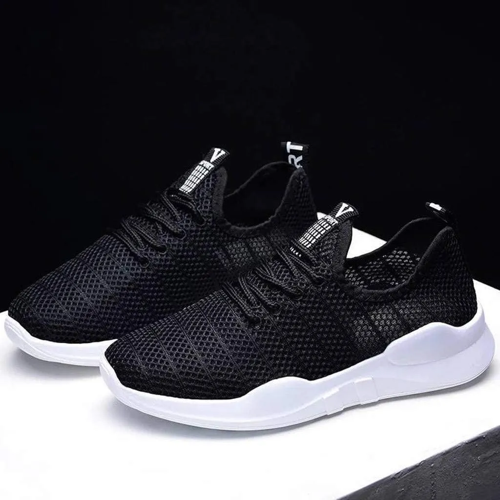 HHmei Women's Summer Casual ShoesLace-Up Breathable Mesh Sport Running Shoes
