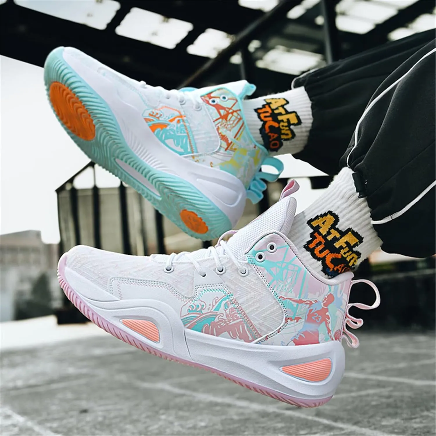 High-Top Basketball Shoes Mens Womens Fashion Sneakers Breathable Non Slip Volleyball Tennis Sport Outdoor Indoor