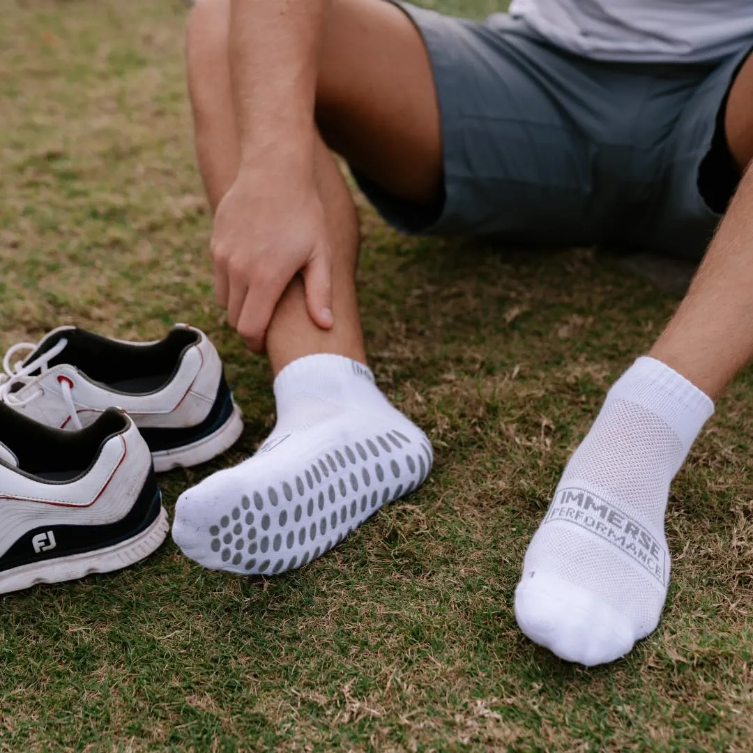 IMMERSE Performance Grip Anti Slip Ankle Socks - Injury Prevention - Grip Pad Socks - Soccer, Running, Gym, Yoga/Pilates