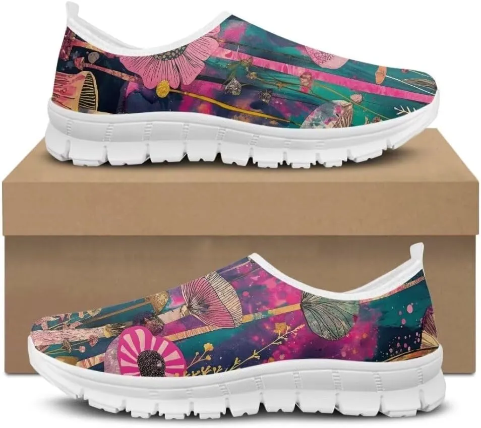Jeiento Fashion Sneakers for Women Athletic Running Shoes Breathable Mesh Gym Sports Shoes Walking Shoes Outdoor Comfort Footwear Trainers Mesh Shoes
