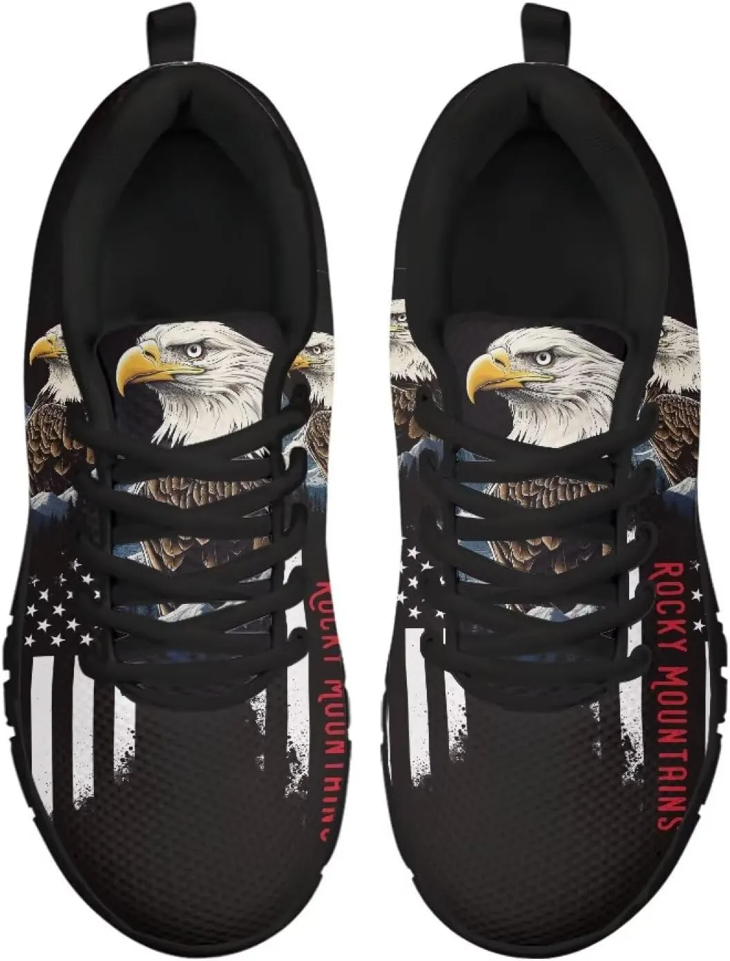 Jeiento Womens Fashion Sneaker American Flag Shoes for Men Women Casual Running Sports Slip On Sneakers Comfort Lace Up Walking Shoes