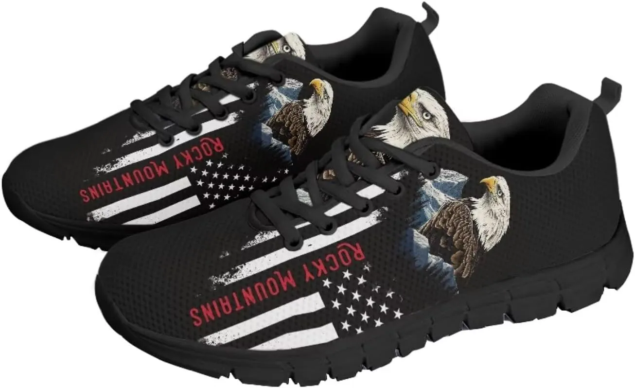 Jeiento Womens Fashion Sneaker American Flag Shoes for Men Women Casual Running Sports Slip On Sneakers Comfort Lace Up Walking Shoes