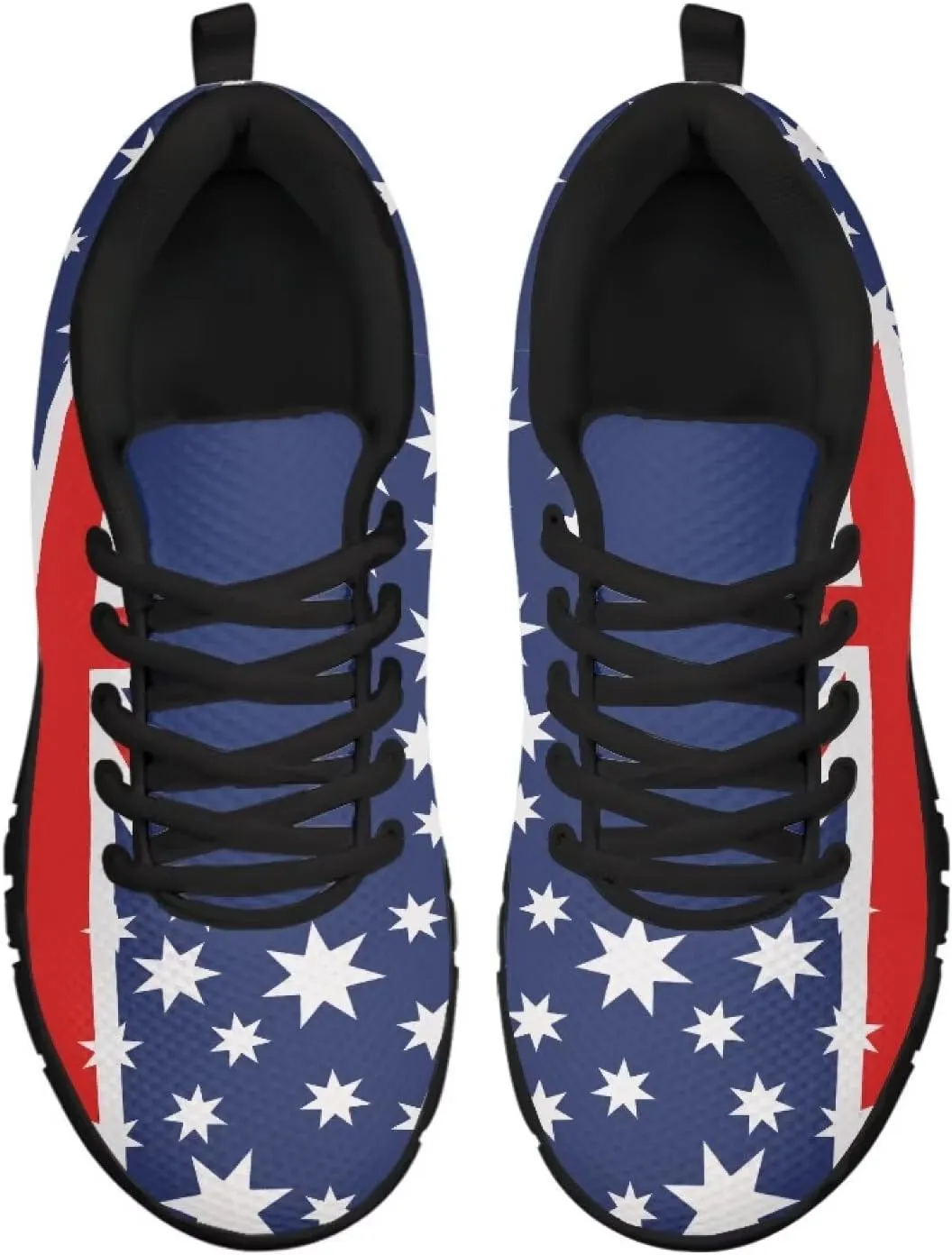 Jeiento Womens Fashion Sneaker American Flag Shoes for Men Women Casual Running Sports Slip On Sneakers Comfort Lace Up Walking Shoes