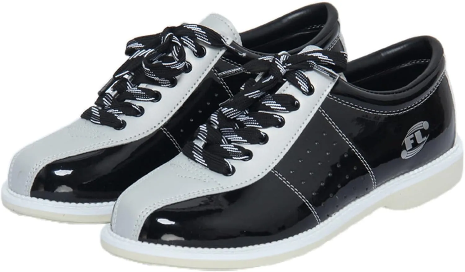 JiuQing Men's Bowling Shoes Beginner Indoor Training Shoes Sliding Sole Low Top Comfortable