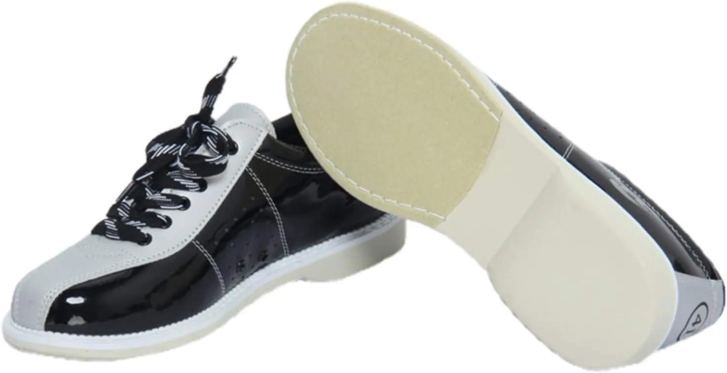 JiuQing Men's Bowling Shoes Beginner Indoor Training Shoes Sliding Sole Low Top Comfortable