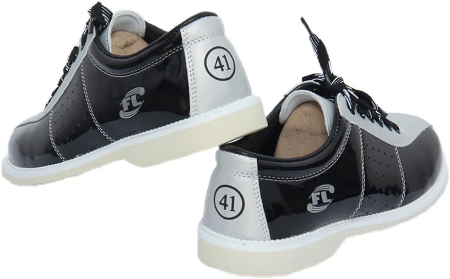 JiuQing Men's Bowling Shoes Beginner Indoor Training Shoes Sliding Sole Low Top Comfortable