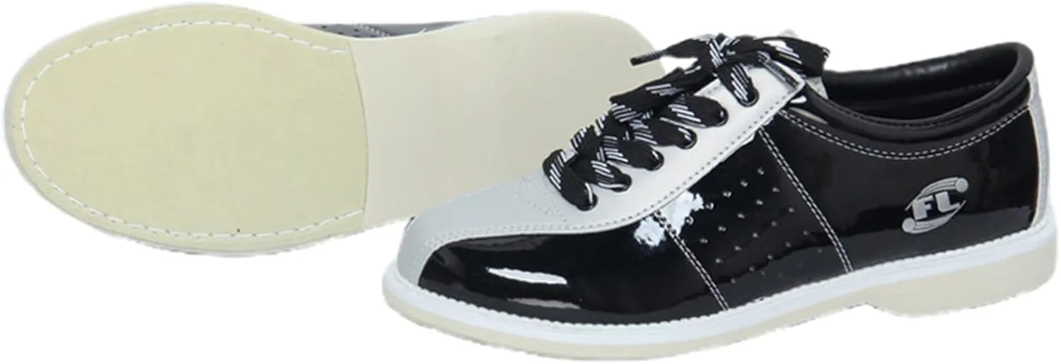 JiuQing Men's Bowling Shoes Beginner Indoor Training Shoes Sliding Sole Low Top Comfortable