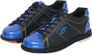 JiuQing Men's Bowling Shoes Leather Lace-Up Beginner Bowling Training Shoes Sliding Sole