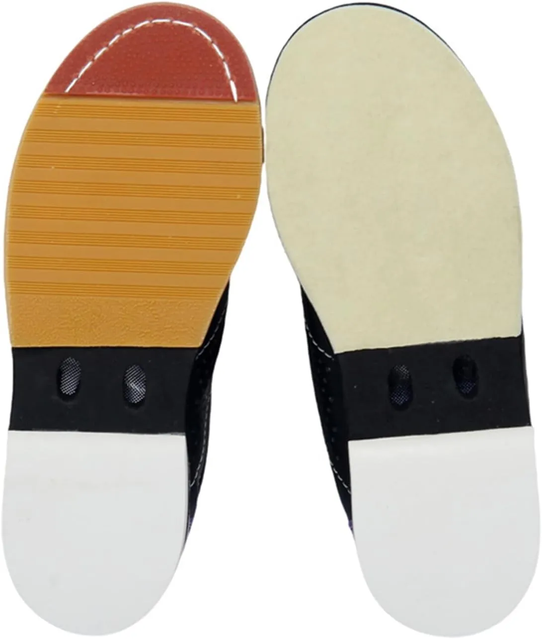 JiuQing Men's Bowling Shoes Leather Lace-Up Beginner Bowling Training Shoes Sliding Sole