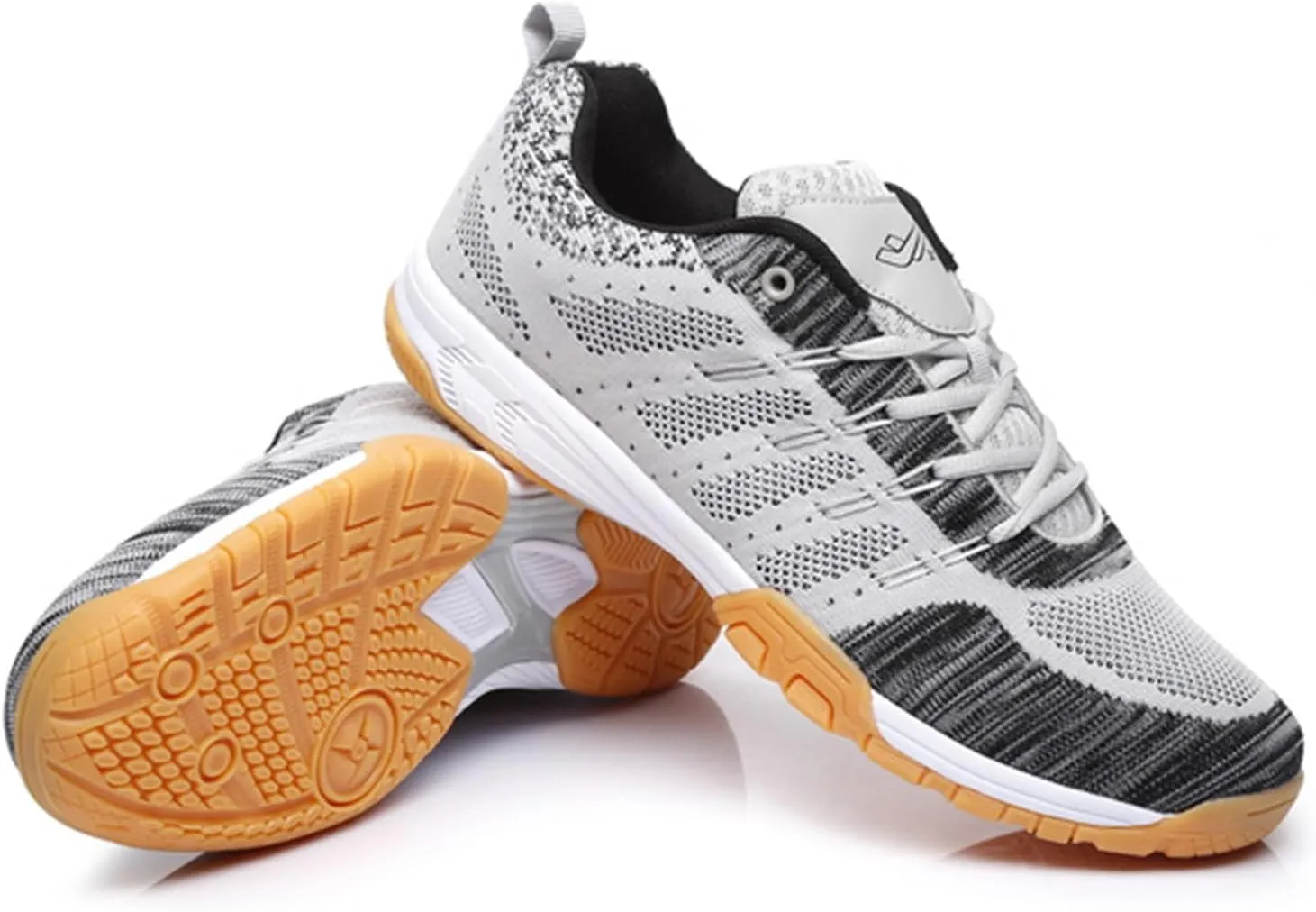 JiuQing Men's Table Tennis Shoes Mesh Indoor Court Training Shoes Non-Slip Breathable Fitness Sneaker
