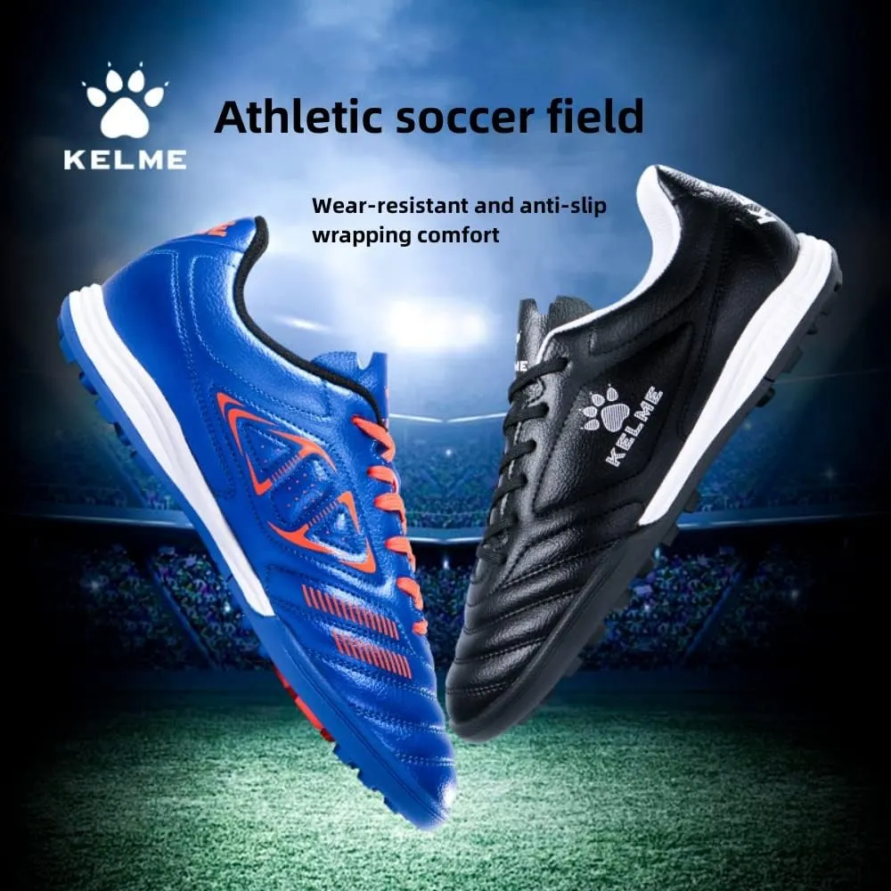 KELME Men's Soccer Shoes Arch Support Cleats Professional Futsal Sneaker Breathable Athletic Football Boots for Outdoor Indoor TF