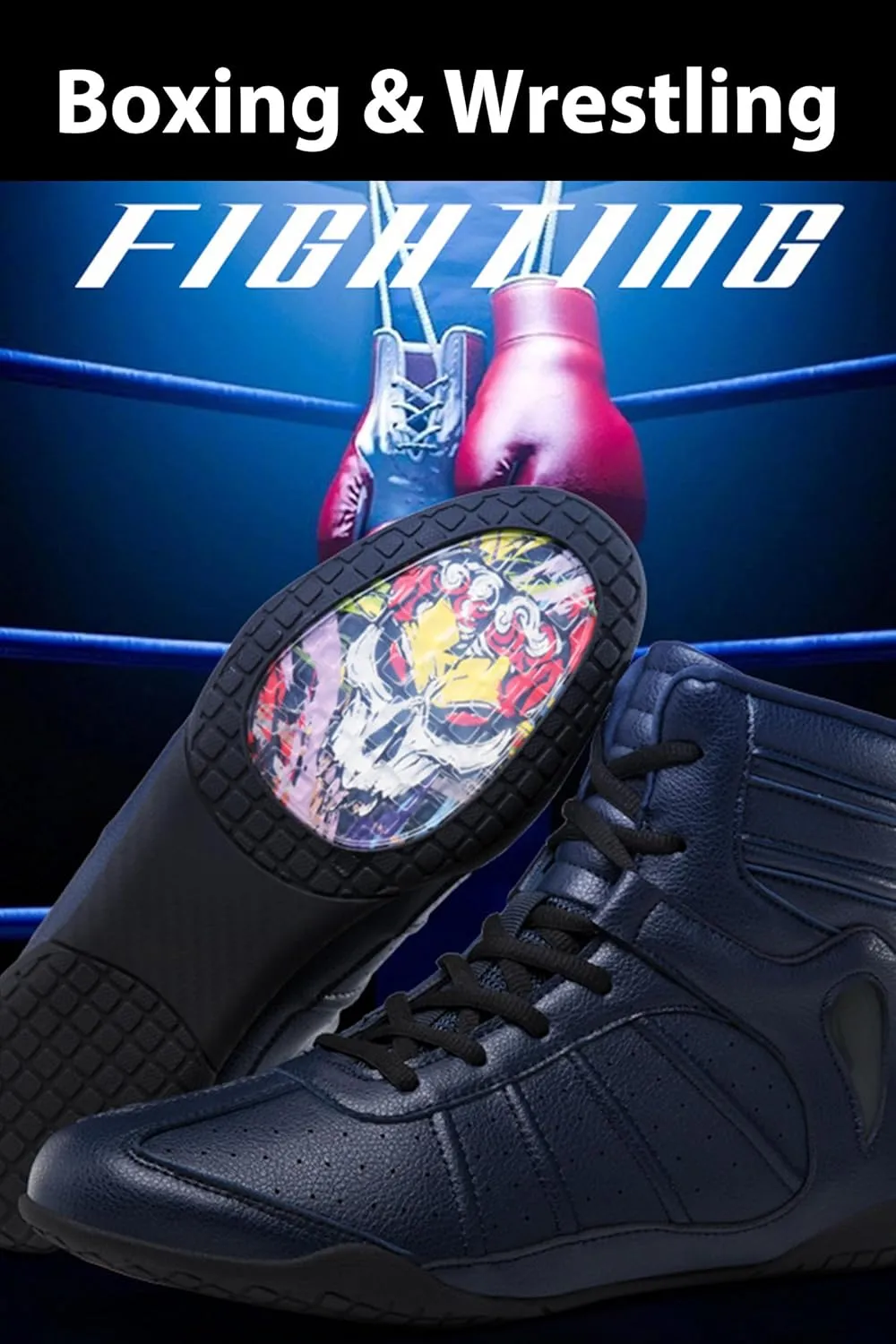 Kervaky Men's Wrestling Shoes Men's Boxing Shoes Sports Shoes Training Shoes Lightweight Breathable Fitness Weightlifting Shoes