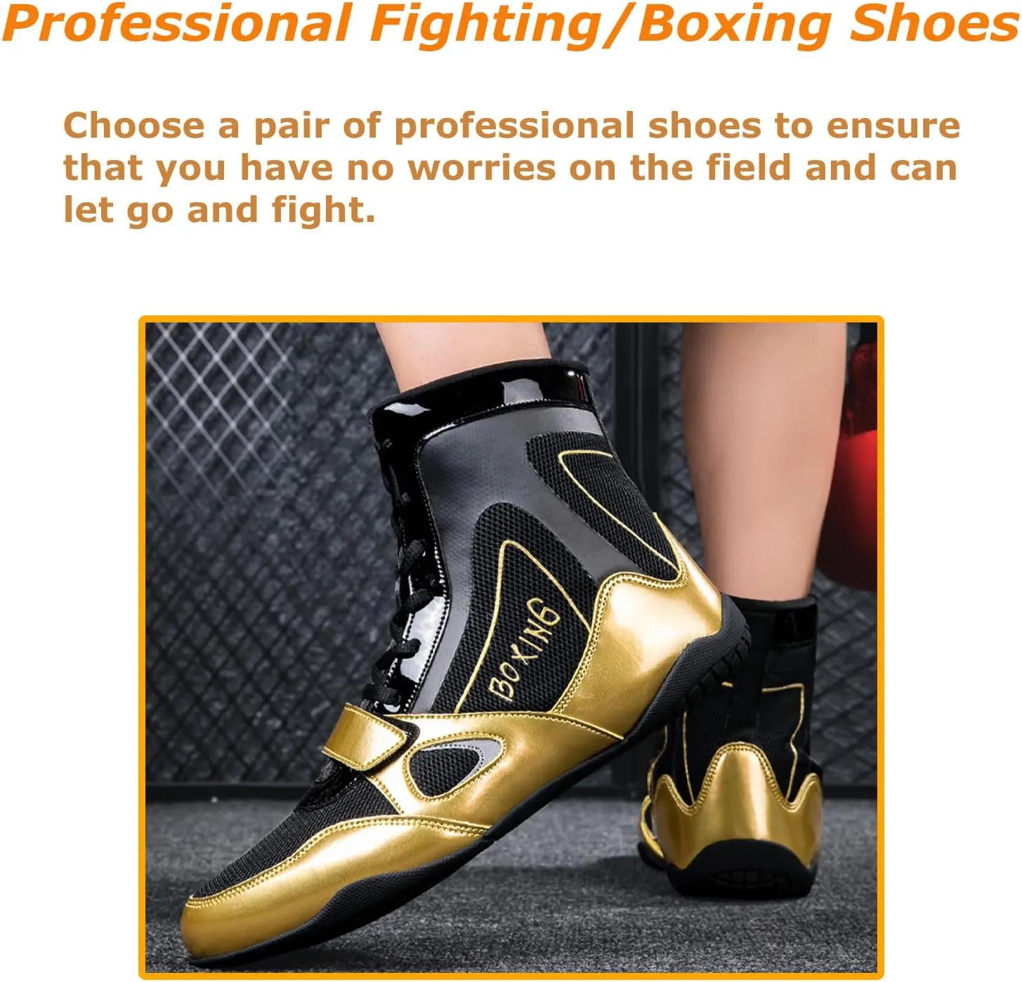 Kervaky Men's Wrestling Shoes Professional Boxing Shoes Fitness Sneakers Lightweight Breathable Weightlifting Shoes Training Shoes
