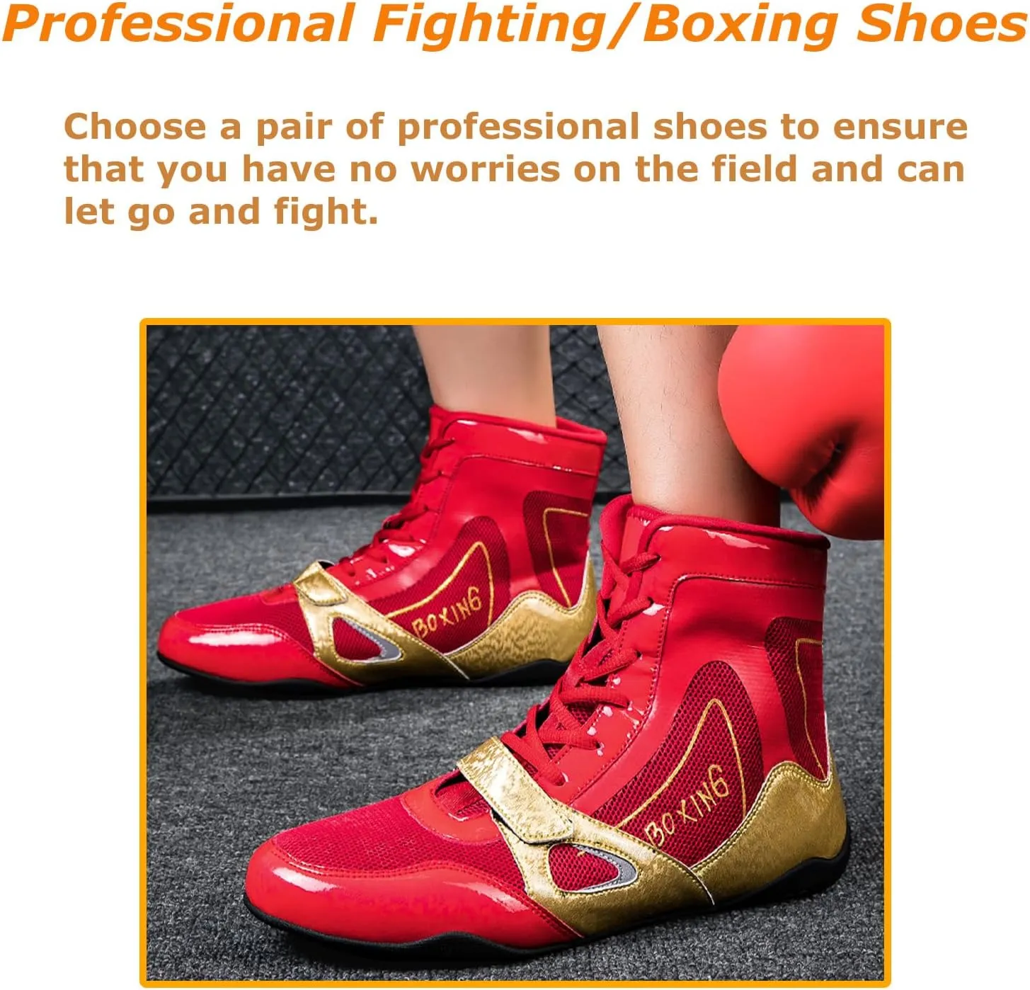 Kervaky Men's Wrestling Shoes Professional Boxing Shoes Fitness Sneakers Lightweight Breathable Weightlifting Shoes Training Shoes