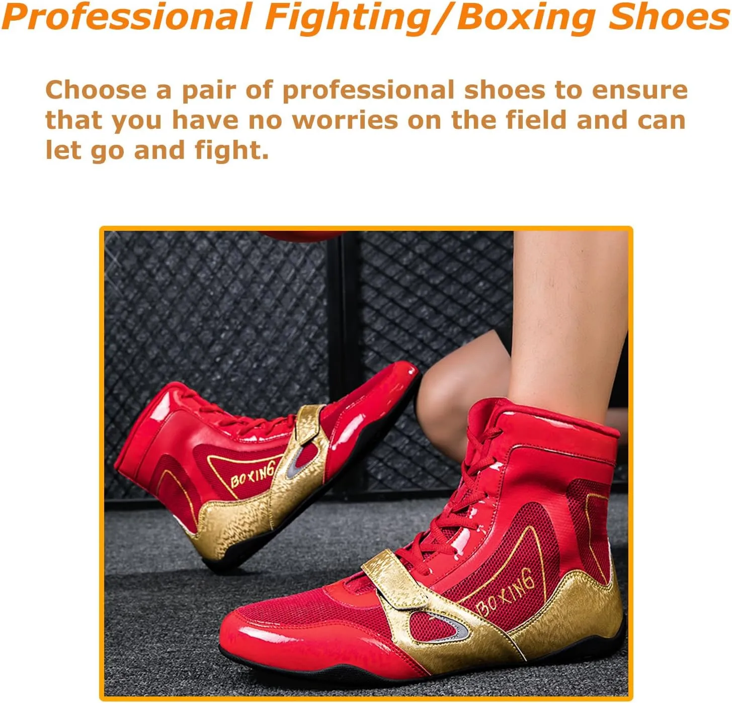 Kervaky Men's Wrestling Shoes Professional Boxing Shoes Fitness Sneakers Lightweight Breathable Weightlifting Shoes Training Shoes