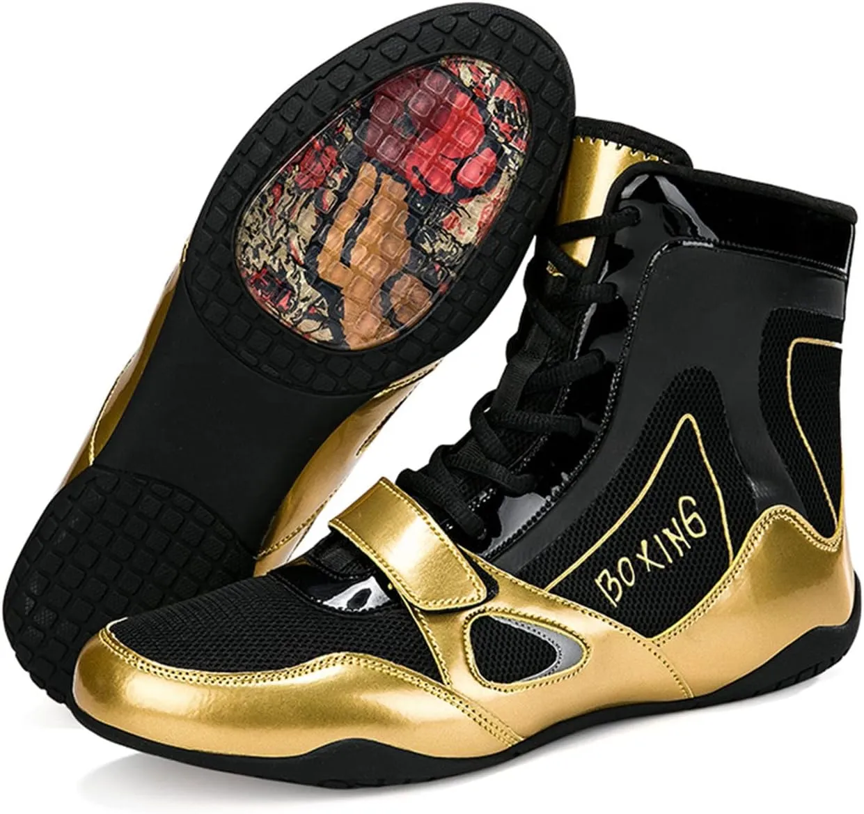 Kervaky Men's Wrestling Shoes Professional Boxing Shoes Fitness Sneakers Lightweight Breathable Weightlifting Shoes Training Shoes