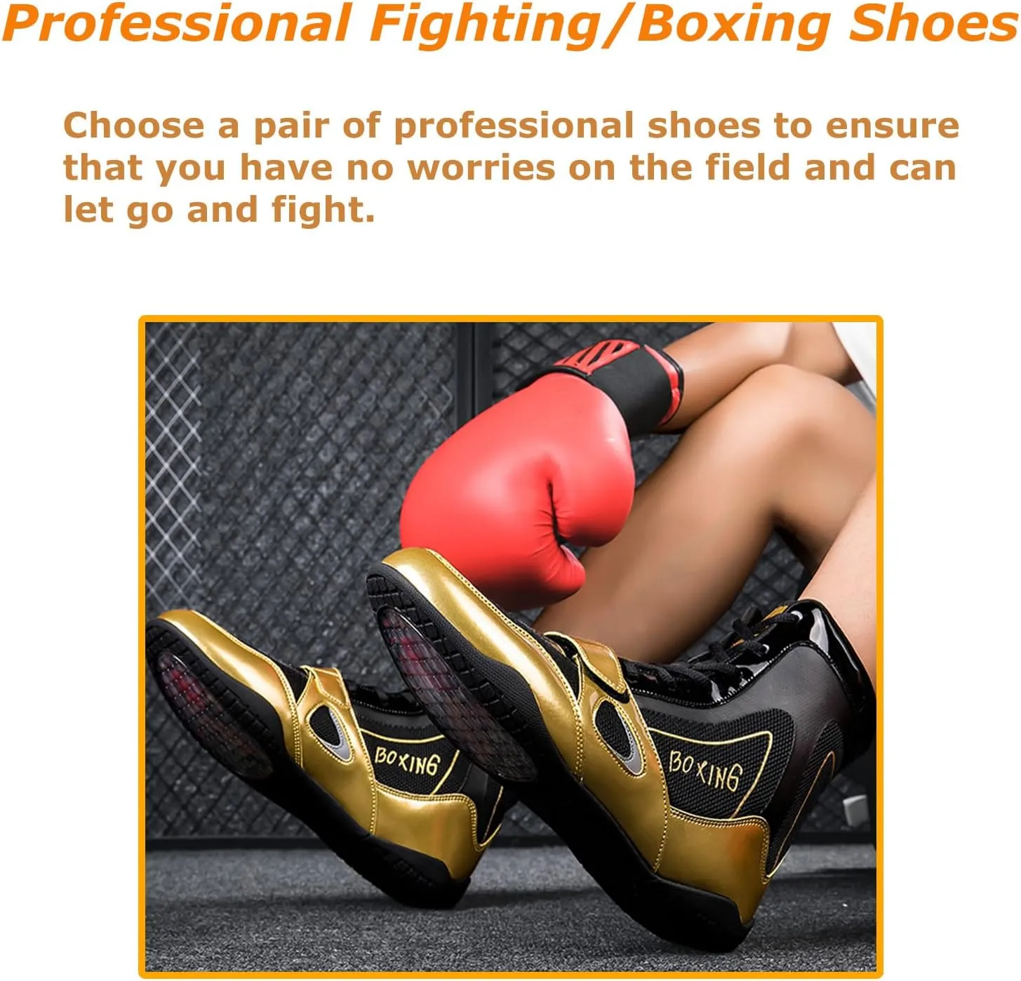 Kervaky Men's Wrestling Shoes Professional Boxing Shoes Fitness Sneakers Lightweight Breathable Weightlifting Shoes Training Shoes