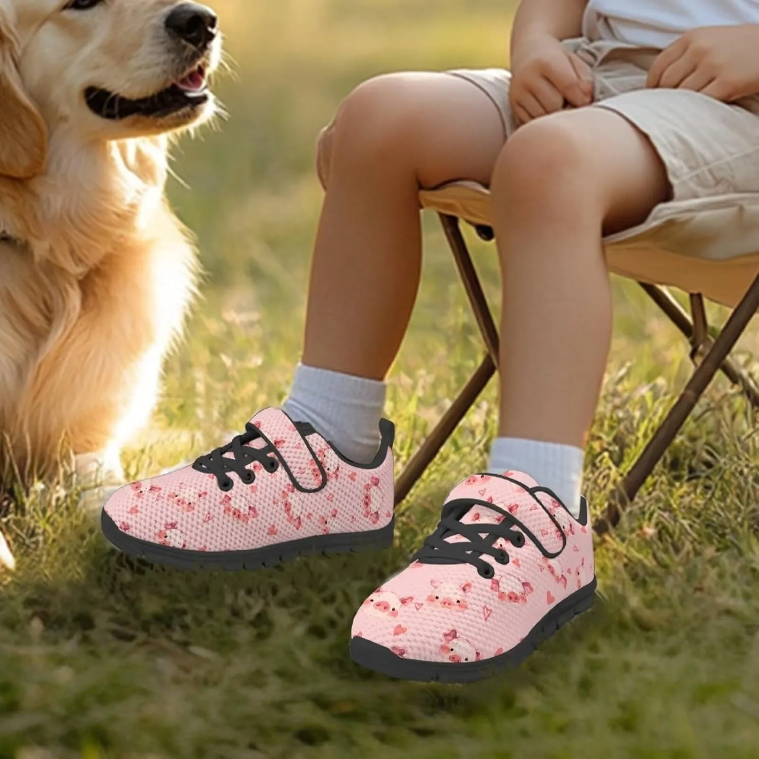 Kids Animal Print Shoes for Girls School Single Buckle Sneakers Breathable Lightweight Walking Running Shoes