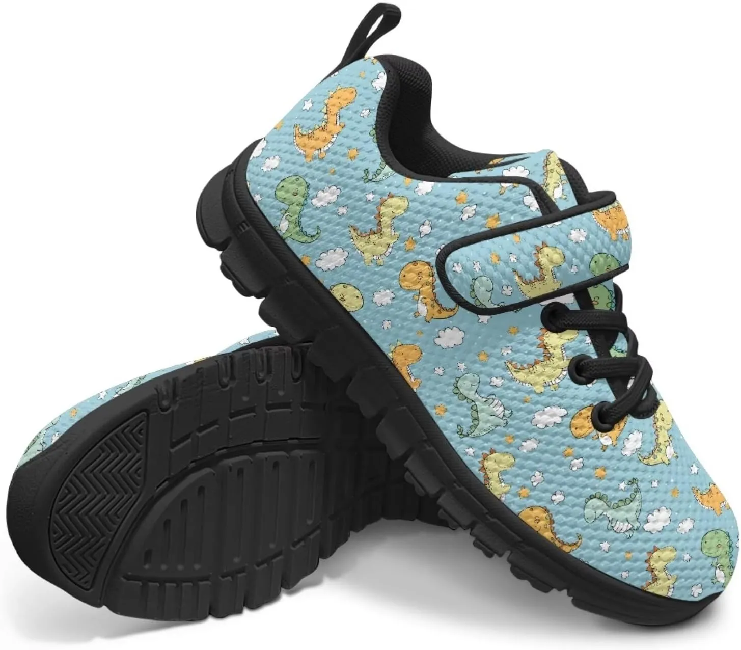 Kids Animal Print Shoes for Girls School Single Buckle Sneakers Breathable Lightweight Walking Running Shoes