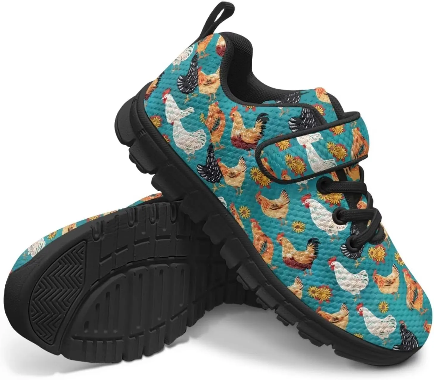 Kids Animal Print Shoes for Girls School Single Buckle Sneakers Breathable Lightweight Walking Running Shoes