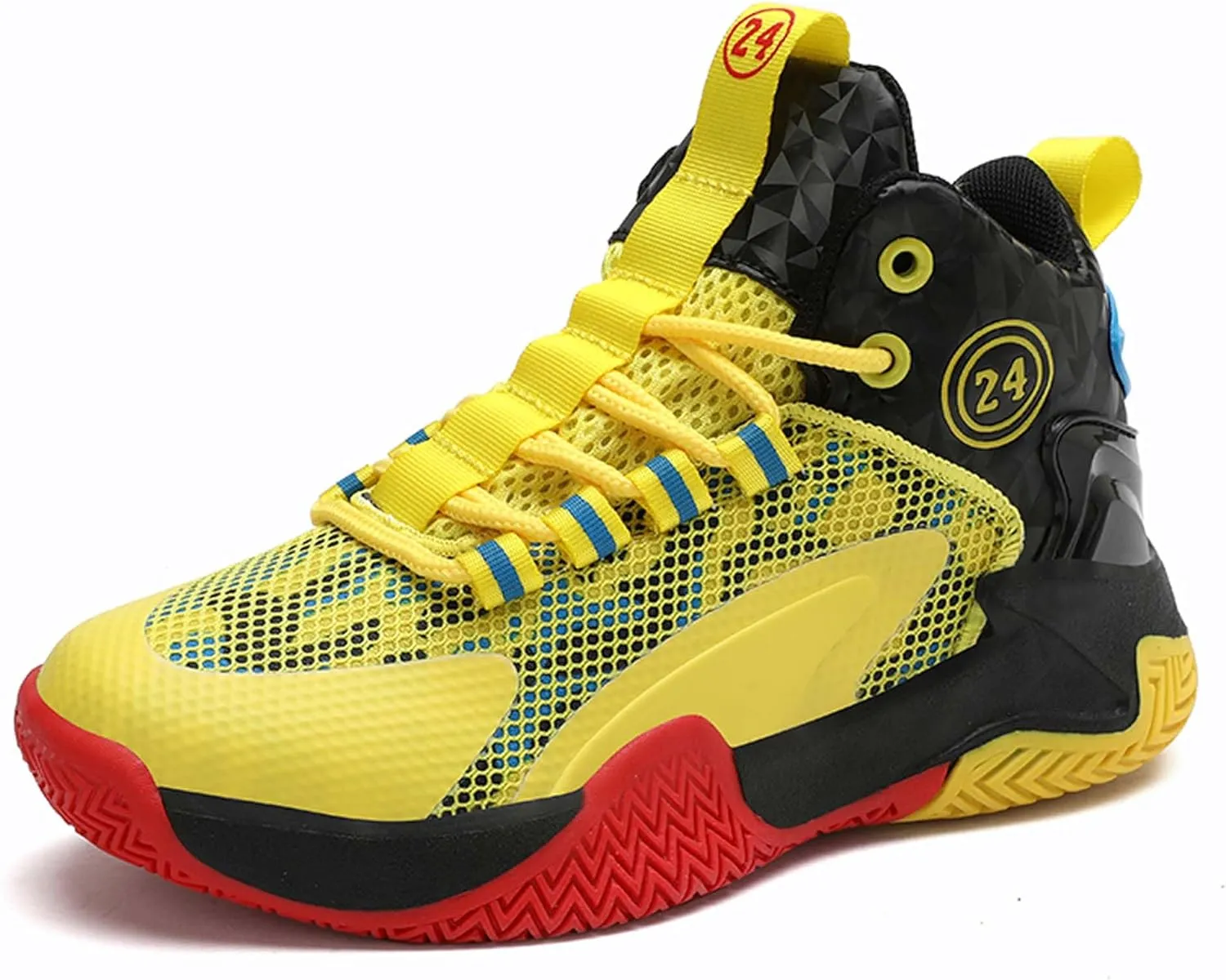 Kids Basketball Shoes Boys Cushion Sneakers Non-Slip Outdoor Sports Shoes Comfortable Girls Lightweight Breathable Walking Running Shoes Tennis Sneakers