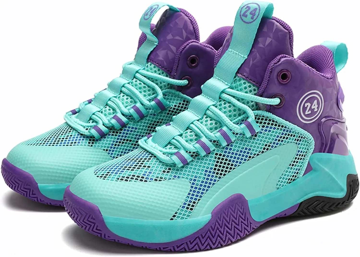 Kids Basketball Shoes Boys Cushion Sneakers Non-Slip Outdoor Sports Shoes Comfortable Girls Lightweight Breathable Walking Running Shoes Tennis Sneakers