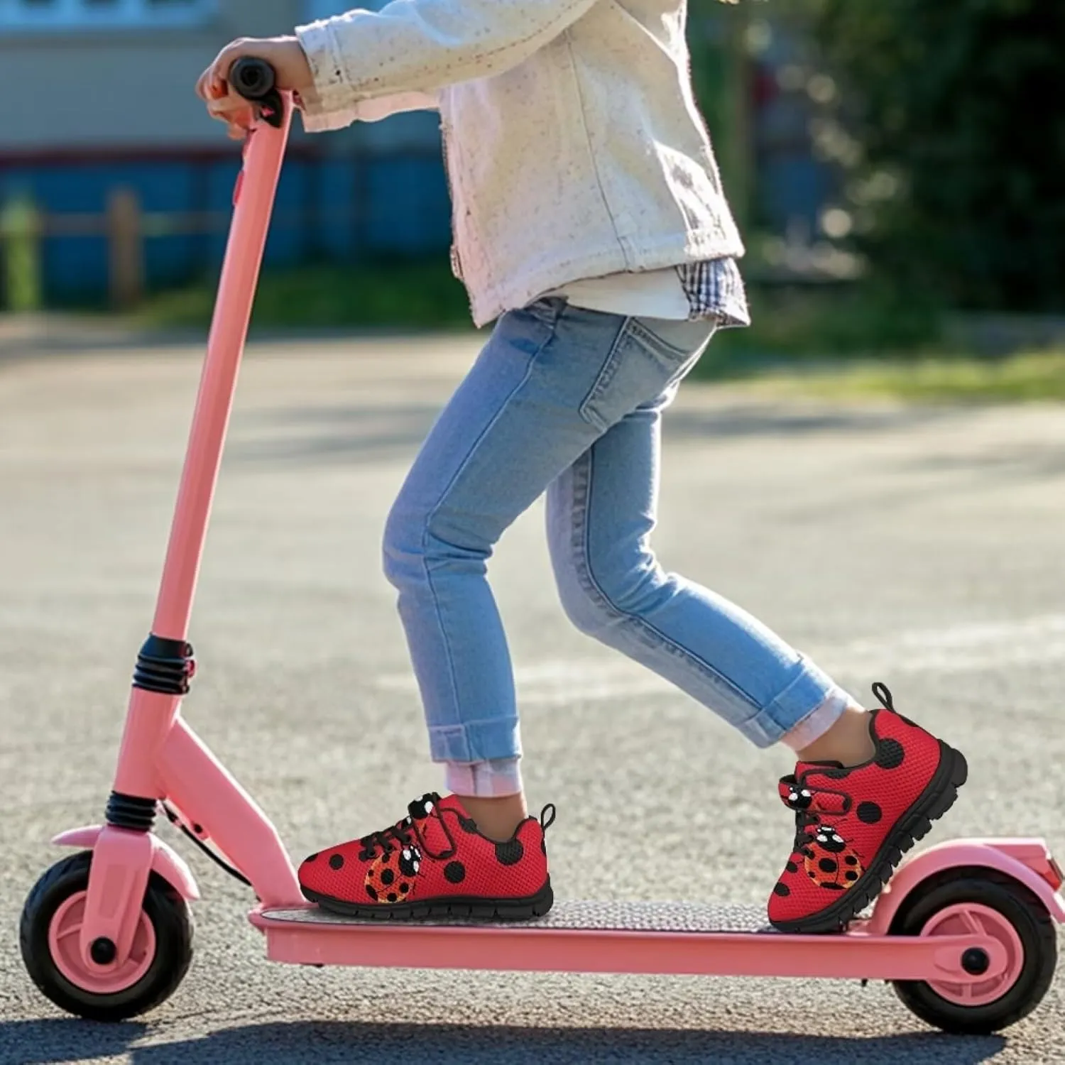 Kids Cute Sneakers for Girls School Single Buckle Sports Shoes Breathable Lightweight Walking Running Shoes